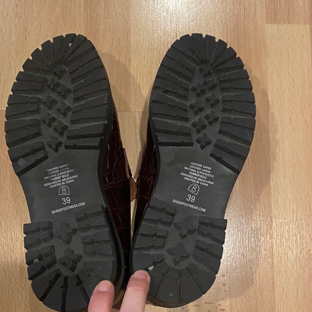 Bared Brown Crocodile Pattern Loafers - image 4